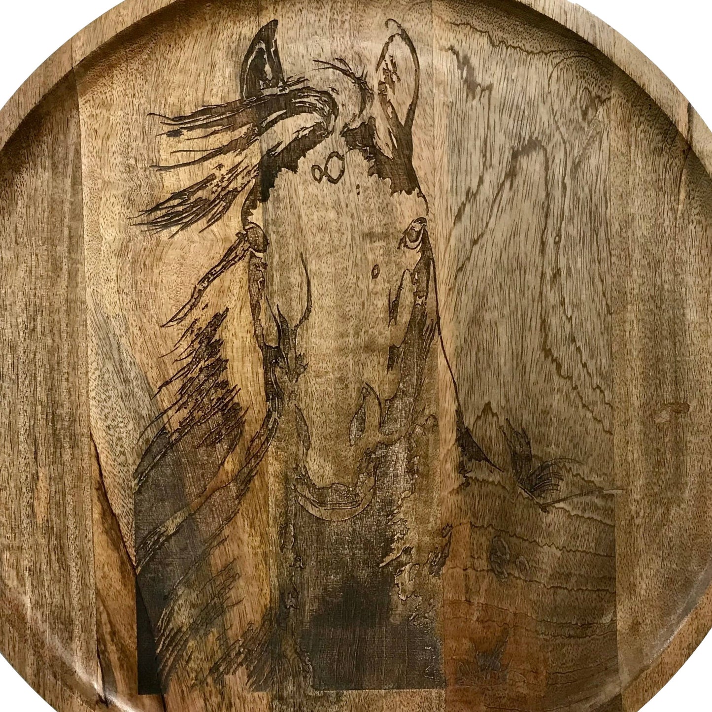 Wilco Home - "Branding Iron" Horse Bust Mango Wood Charcuterie Tray