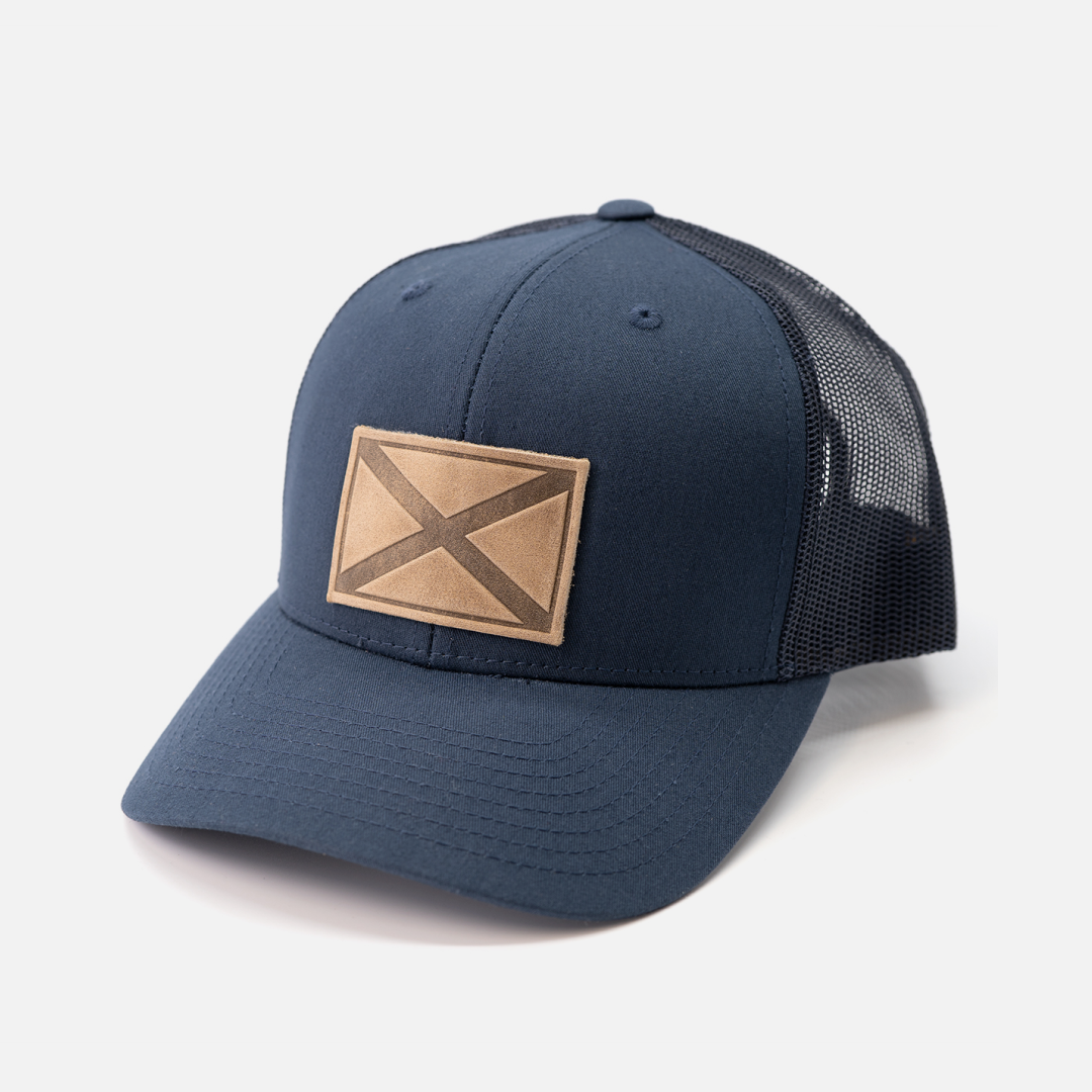 Range Leather Co. - Alabama Flag Hat | Leather Patch Trucker Hat