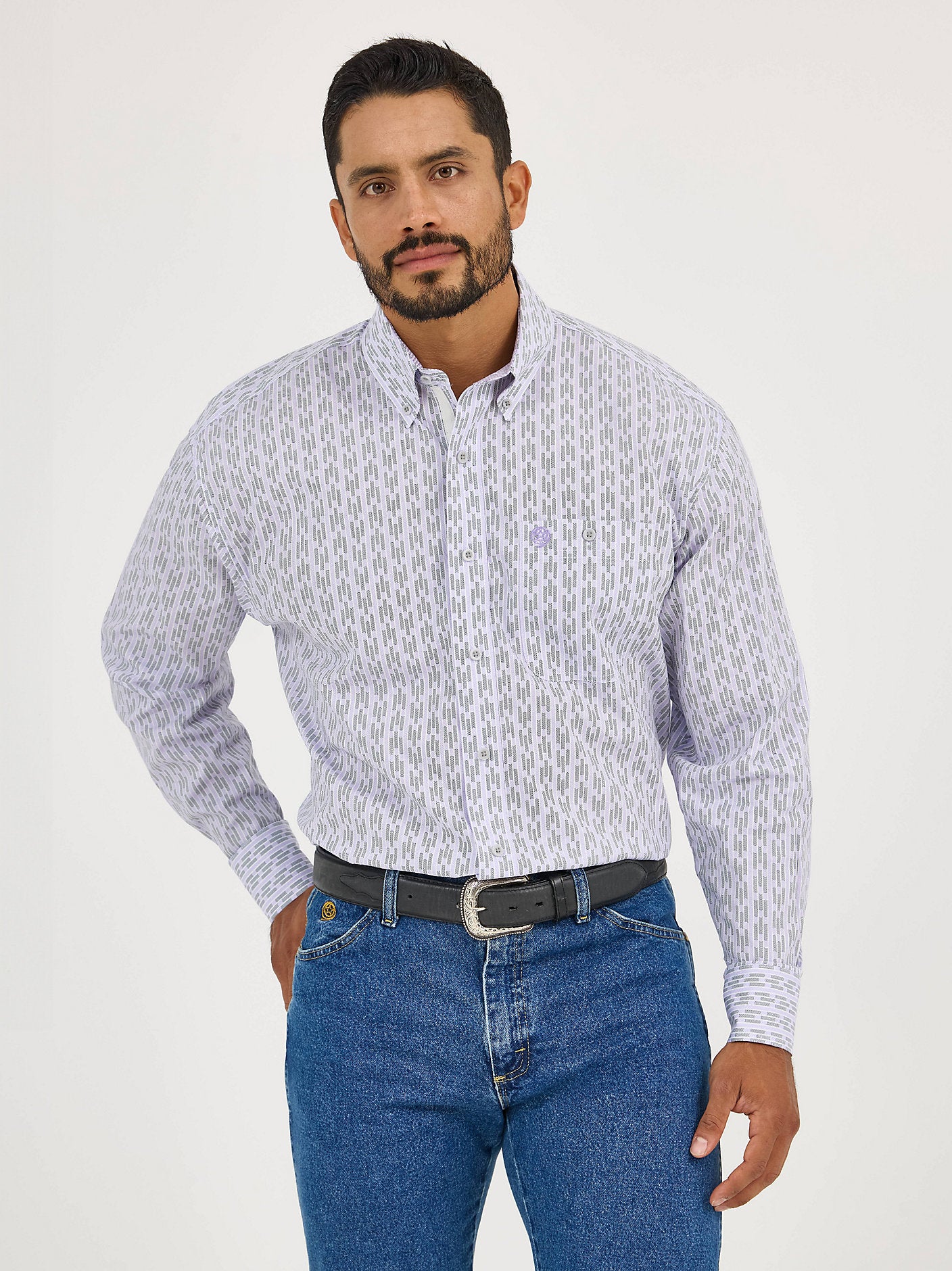 Wrangler Men's George Straight Long Sleeve Button Down Shirt