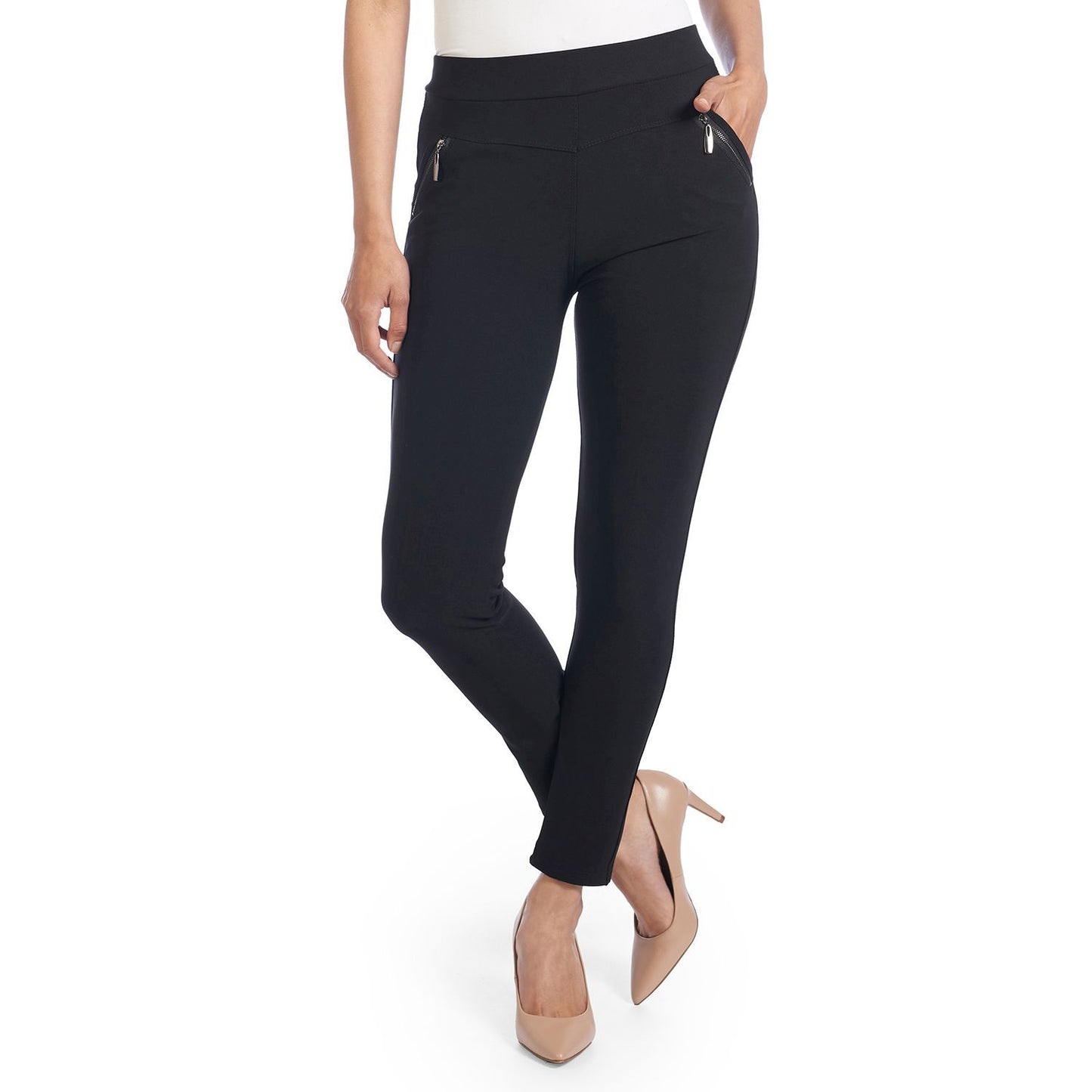 Jasmine Zip Pocket Leggings - Black L/XL