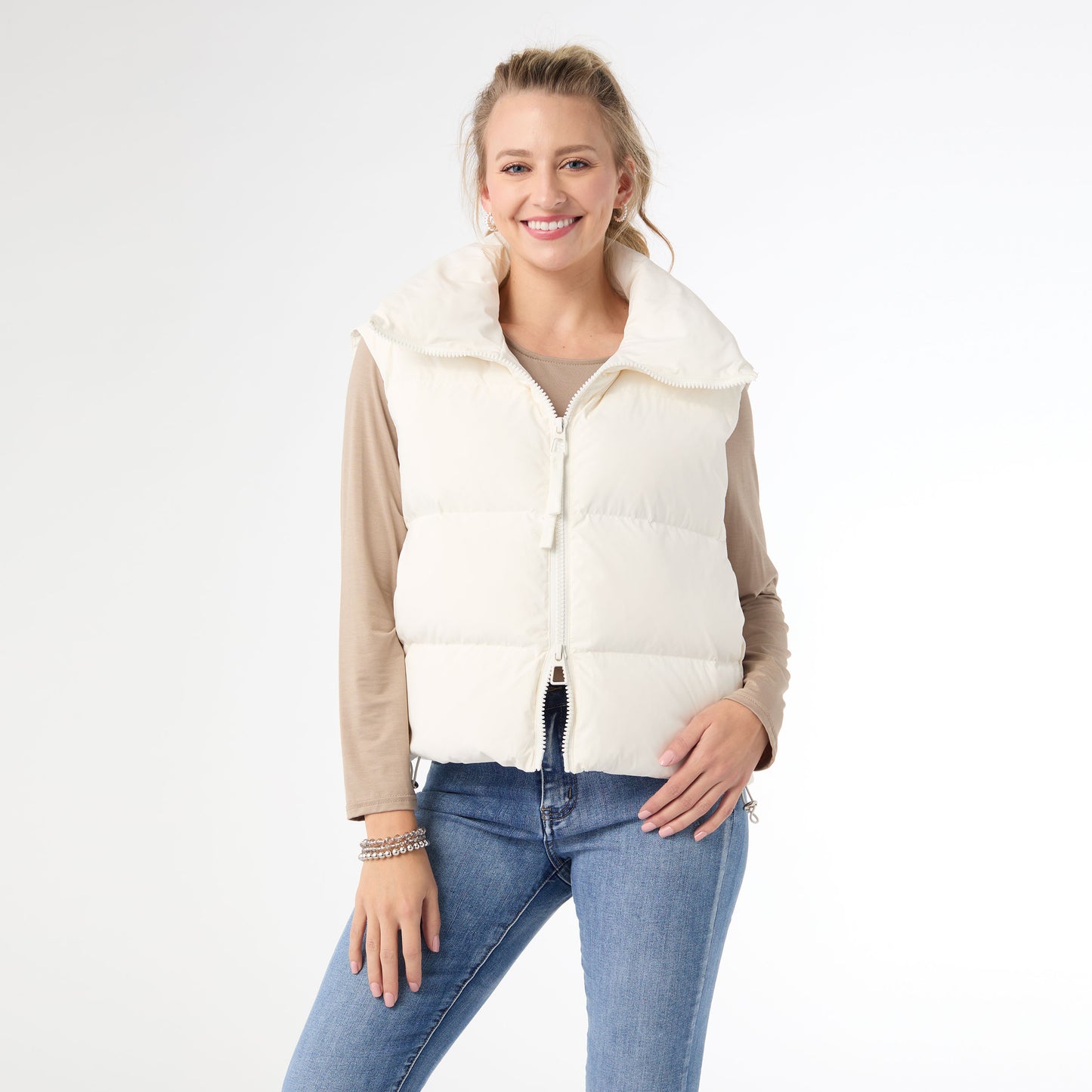 S/M - Jessica Down Filled Vest with Duo Zipper...