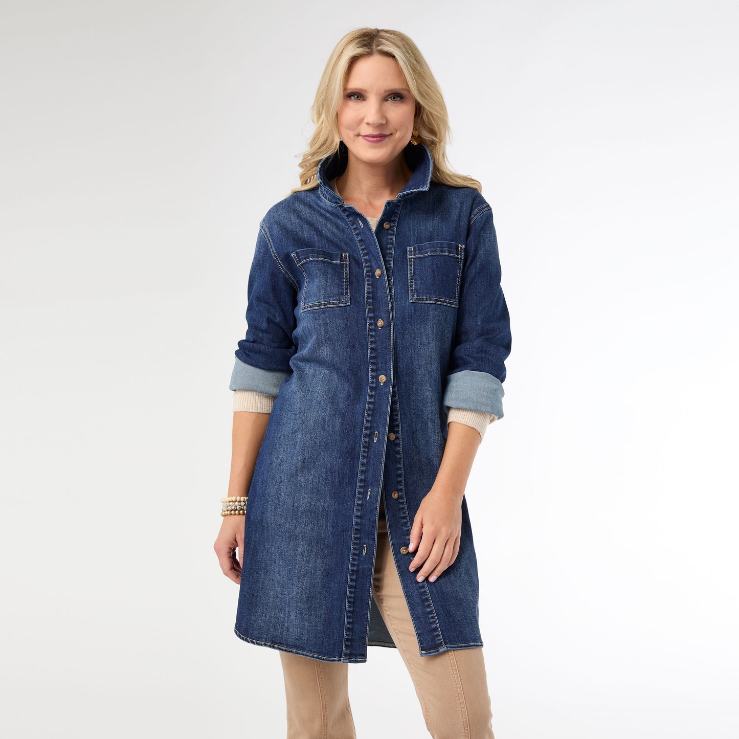 XXL - Bambu Soft Button Front Long Shacket...