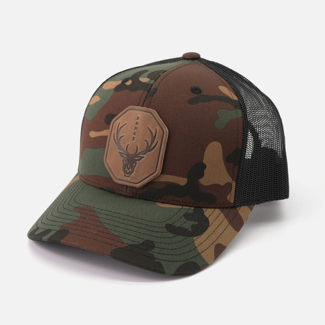 Range Leather Co. - Range Skull Hat | Leather Patch Trucker Hat