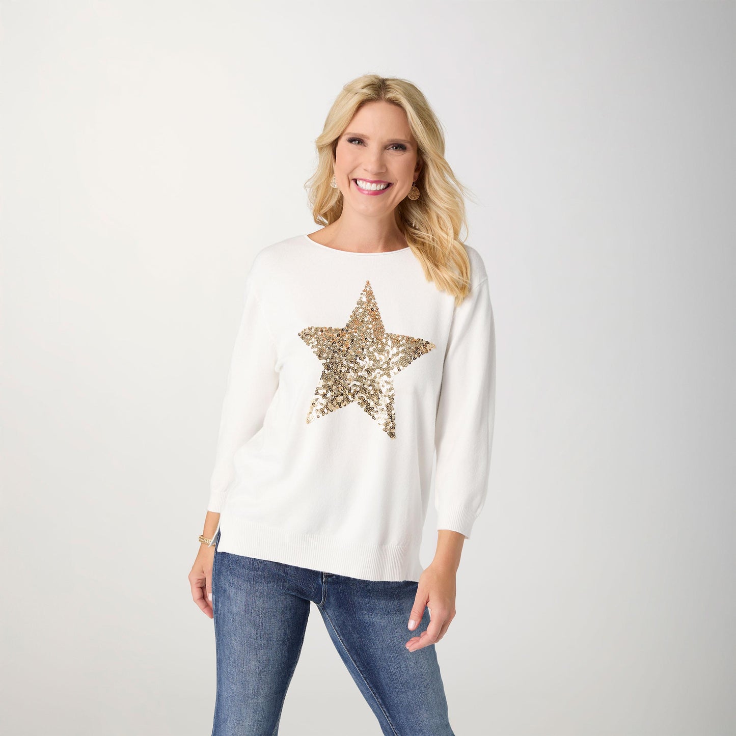 S/M - Lightweight Heavenly-Luxe 3/4 Sleeve Star...