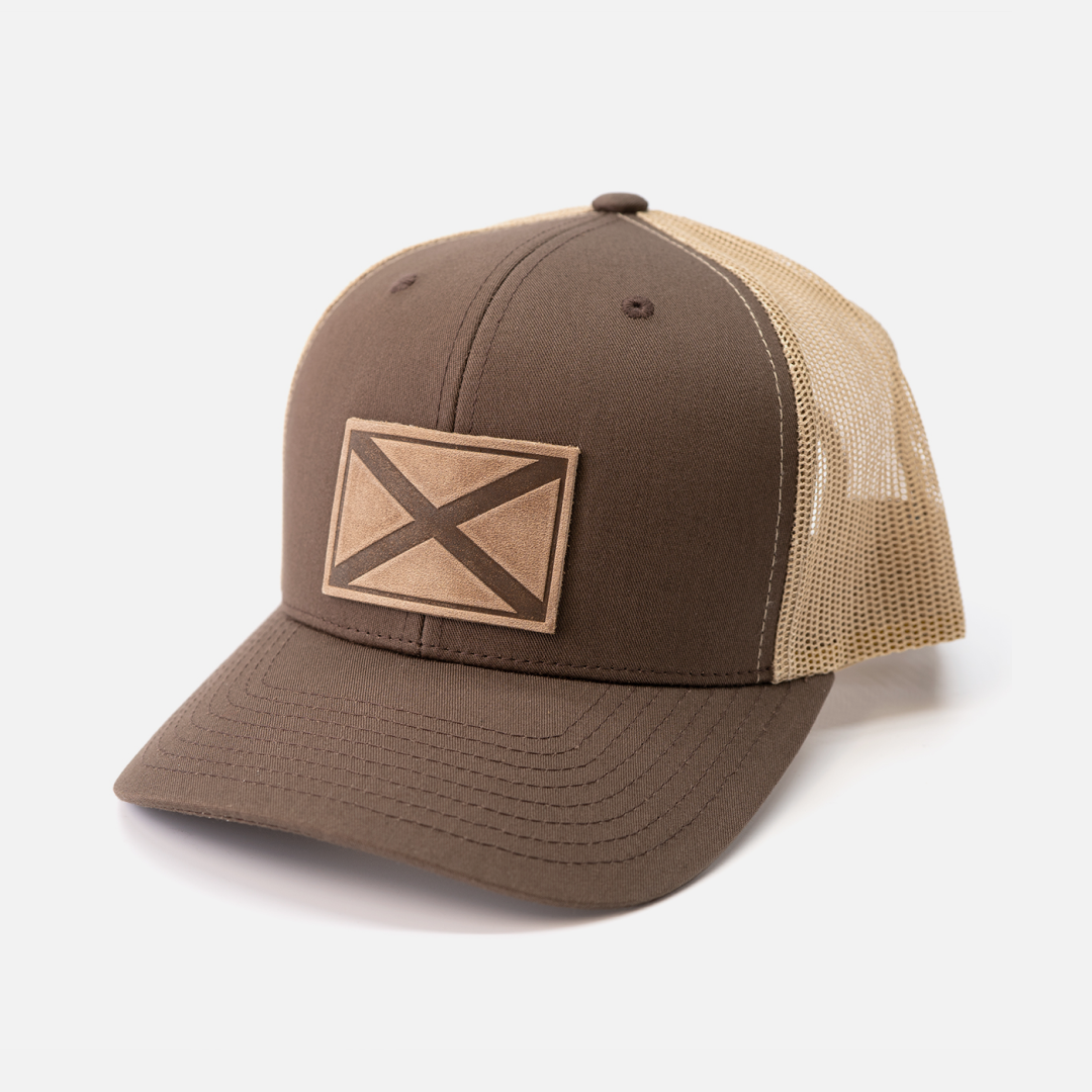 Range Leather Co. - Alabama Flag Hat | Leather Patch Trucker Hat