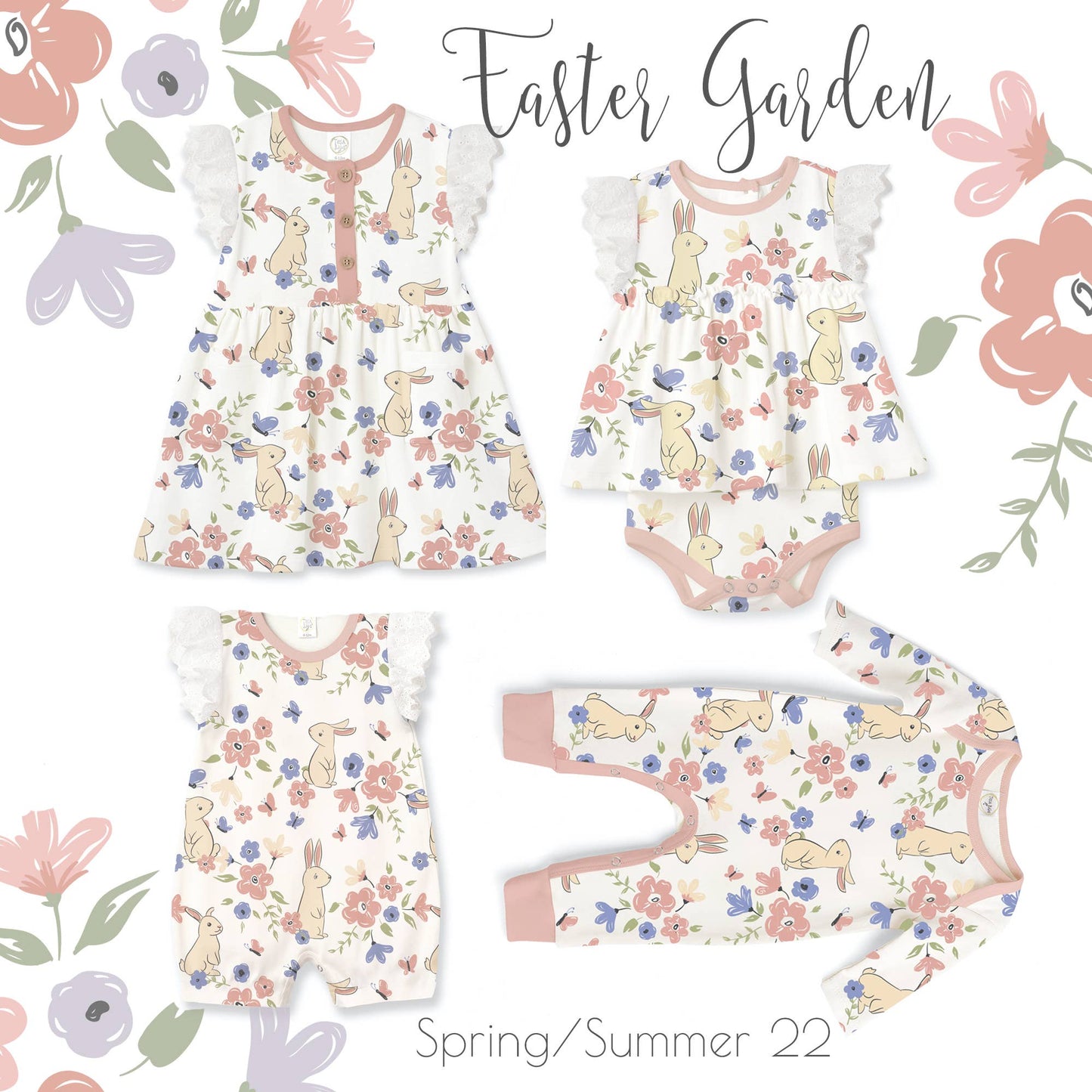 Tesa Babe - Baby Girl's Easter Garden Cotton Dress