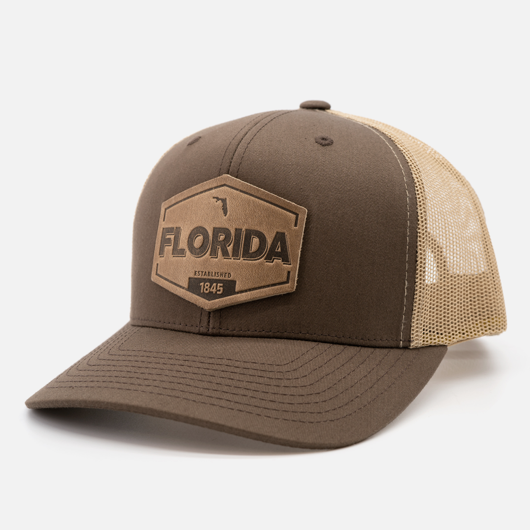 Range Leather Co. - Florida Established Hat | Leather Patch Trucker Hat
