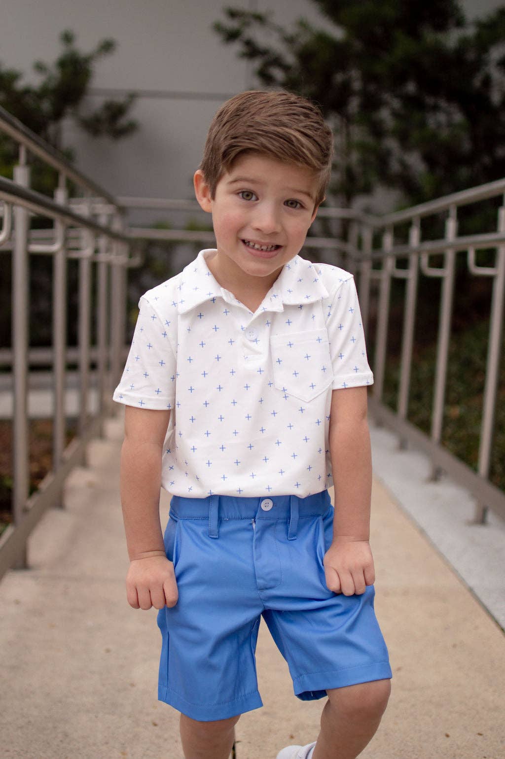 Sugar Bee Clothing - Boys Polo Shirt - Daddy & Me Boys Pocket Polo - French Blue