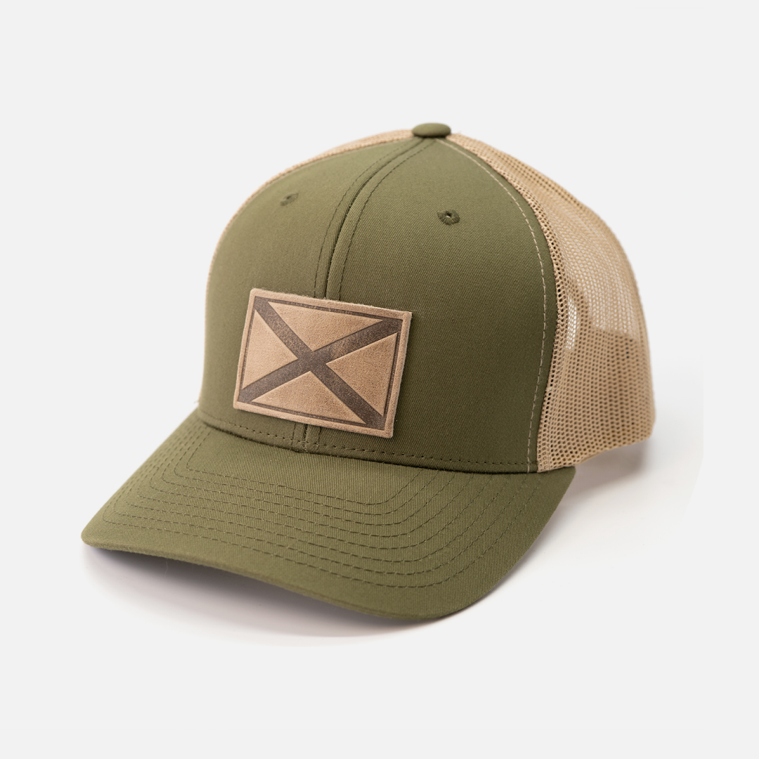 Range Leather Co. - Alabama Flag Hat | Leather Patch Trucker Hat