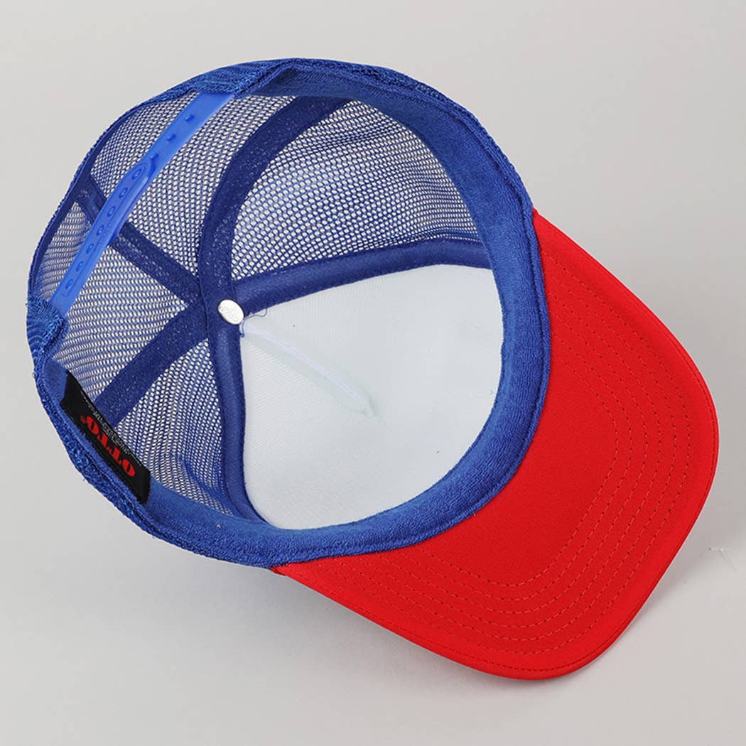 Fashion City - USA Letter Suede Like Logo Print Foam Trucker Hat