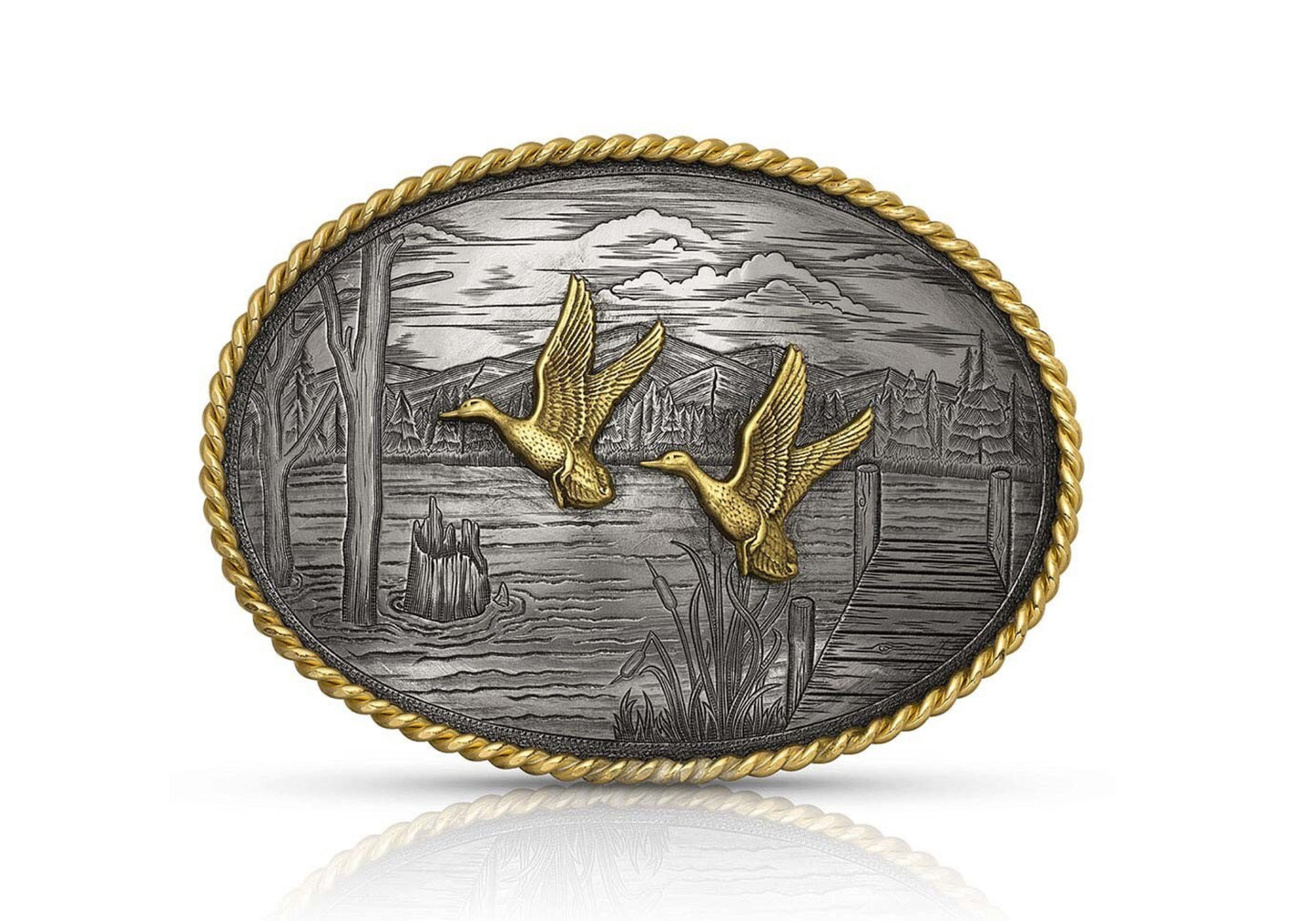 Montana Silversmith On The Banks with Ducks Belt Buckle