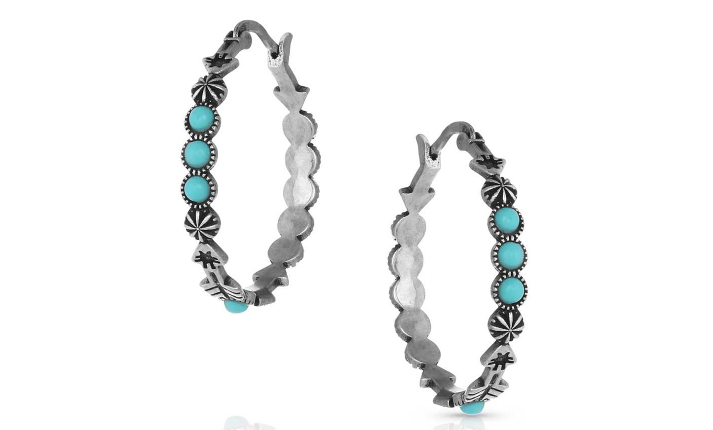 Montana Silversmith Round N Round Turquoise Hoop Earrings