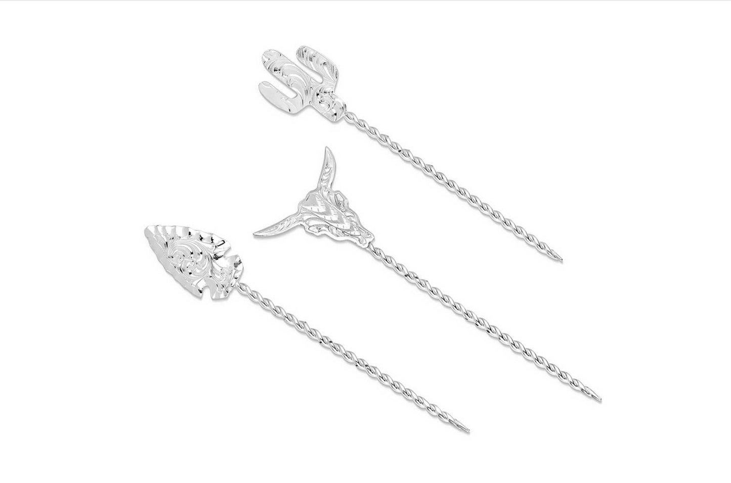 Montana Silversmith HatPick-Set of 3 (Cactus,Arrowhead,Steerhead)