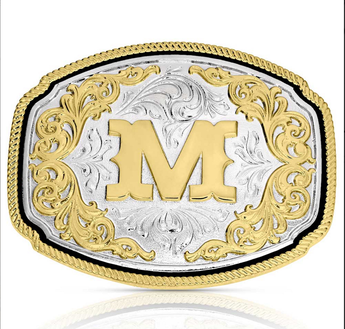 Montana Silversmith Western Initial Belt Buckle - M