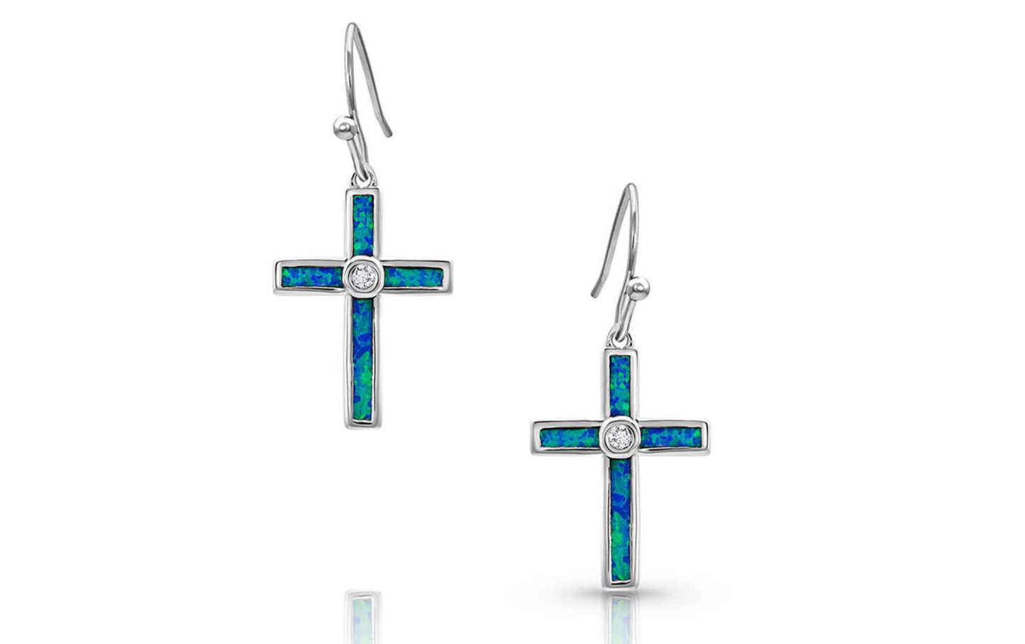 Montana Silversmith River Of Lights Opal Cross Earrings