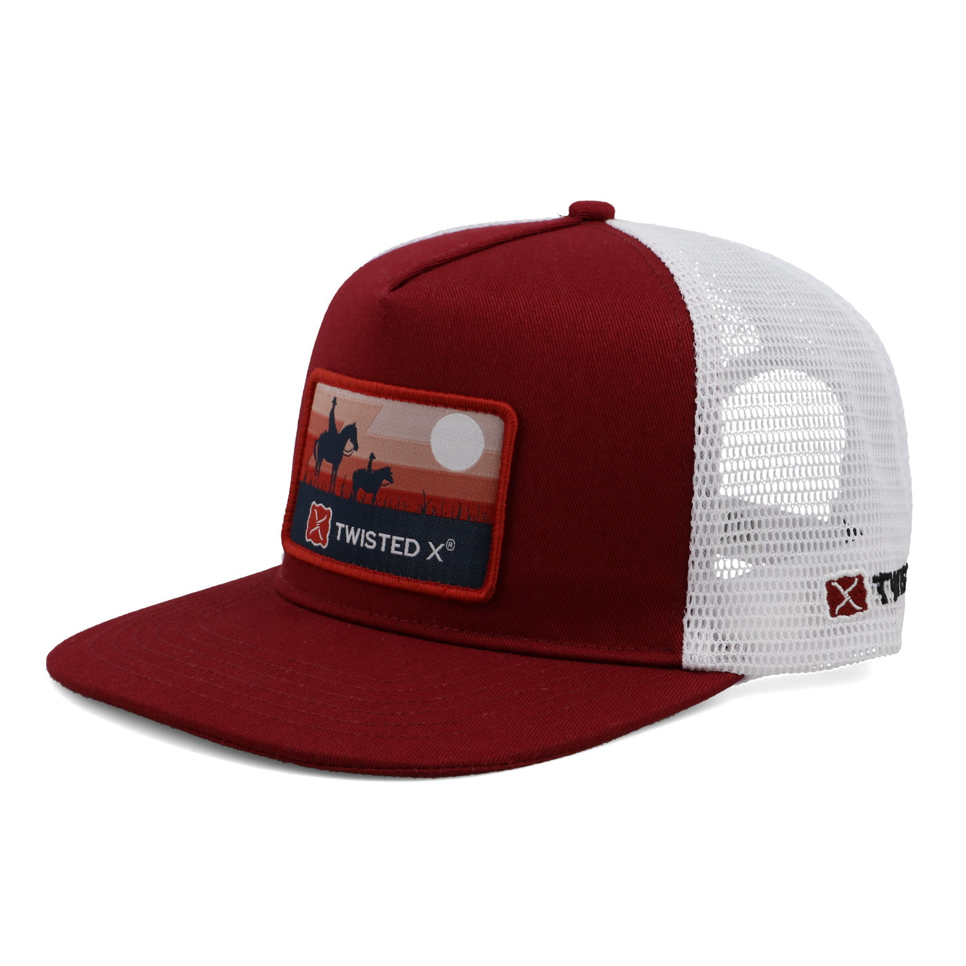 Twisted X Red & White Patch Hat