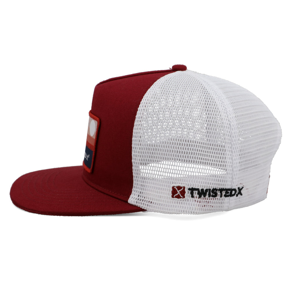Twisted X Red & White Patch Hat