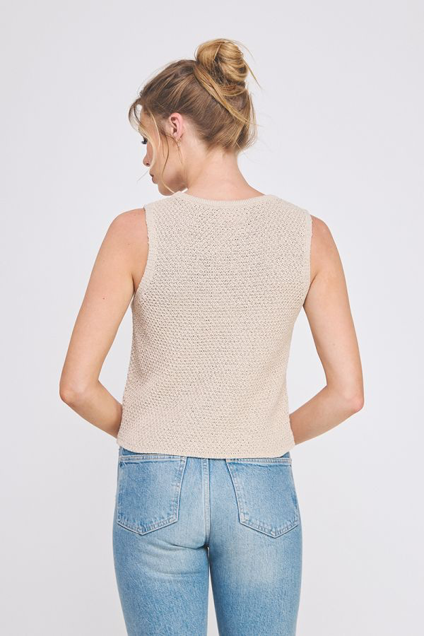 Allie Rose Crochet Knit Tank Top
