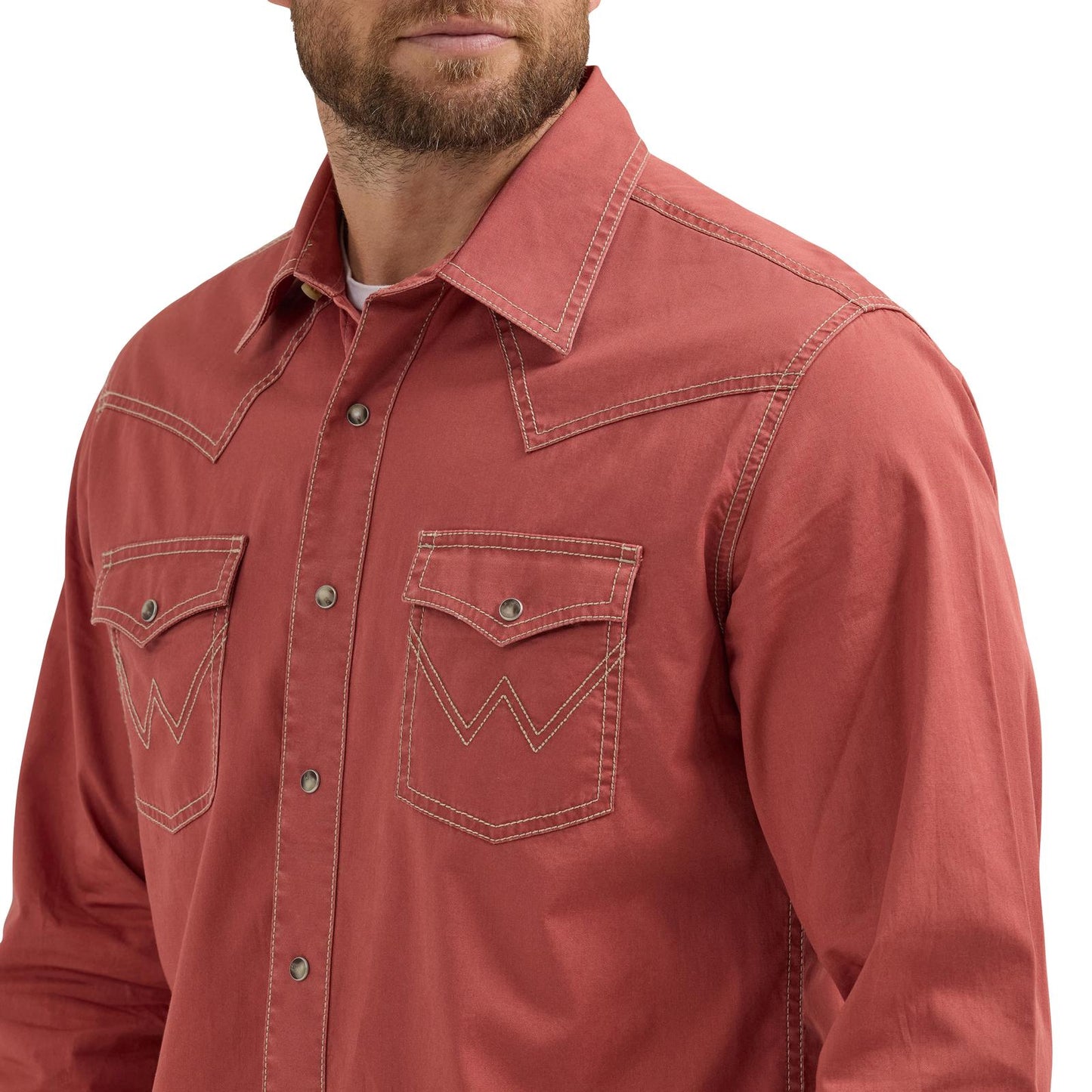 Wrangler Retro Premium Western Snap Solid Shirt
