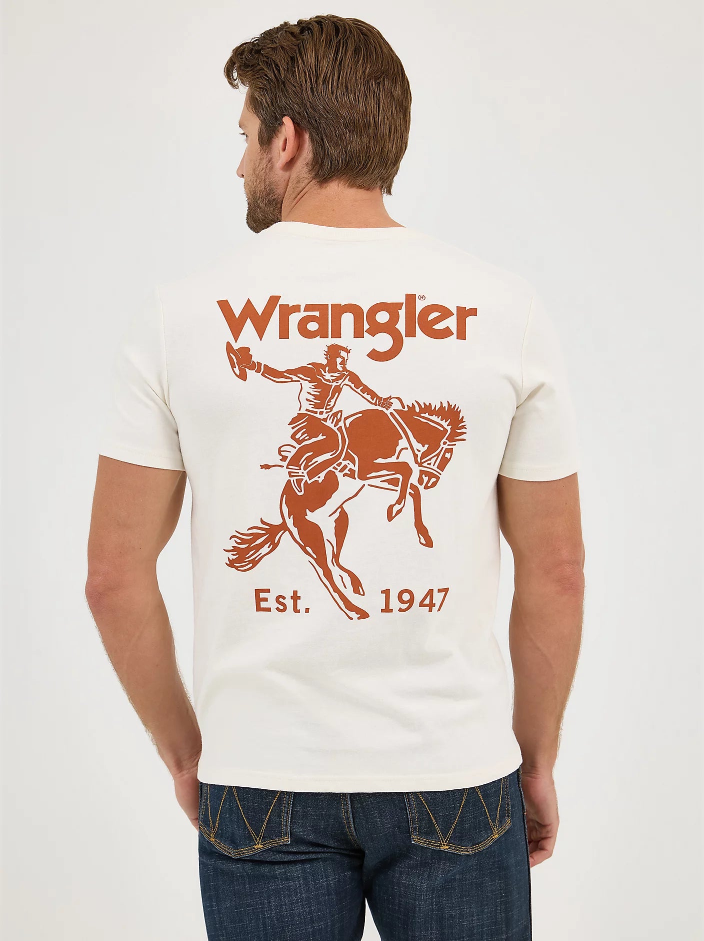 Wrangler Bucking Cowboy Back Graphic T-Shirt In Rider