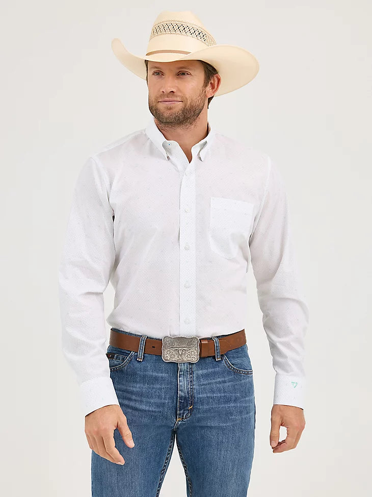 Wrangler Cody Johnson Button Down Ceramic White Dot