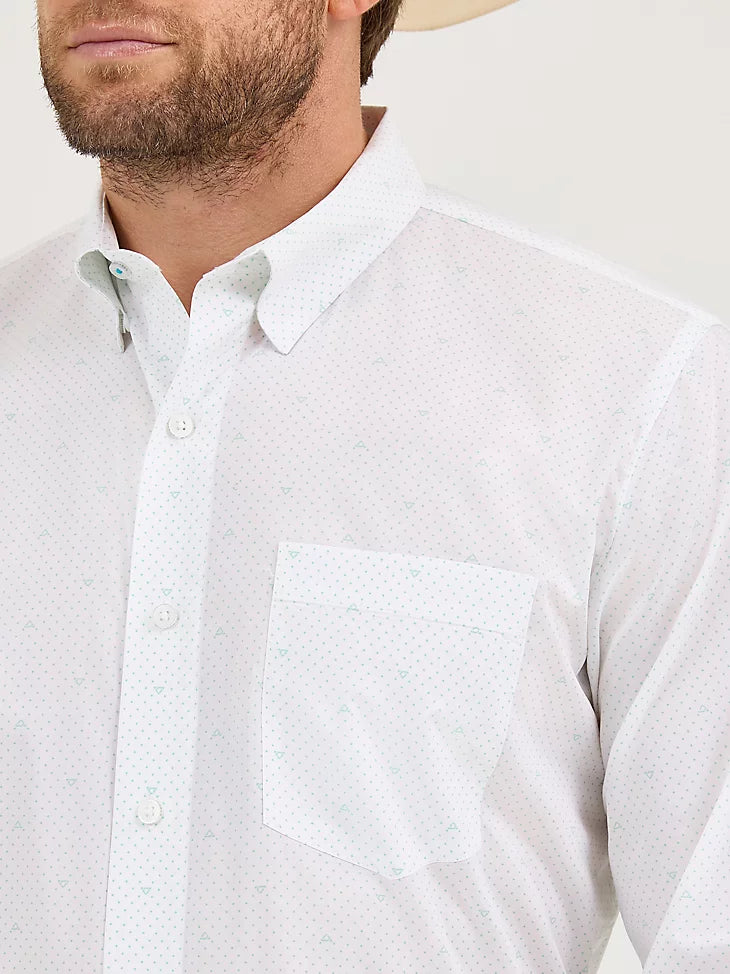 Wrangler Cody Johnson Button Down Ceramic White Dot