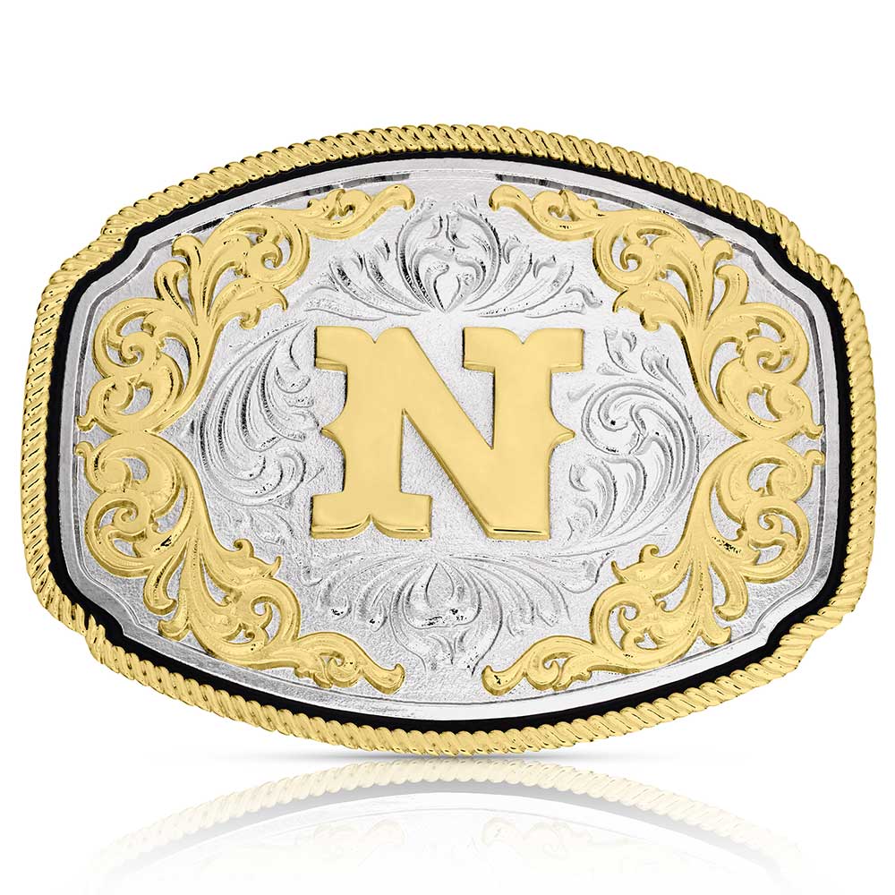 Montana Silversmith Western Initial Belt Buckle- N