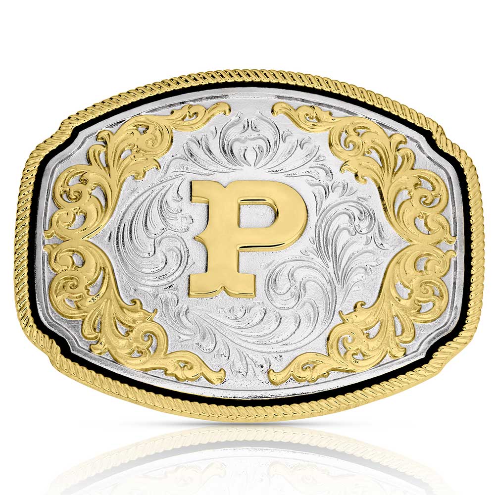 Montana Silversmith Western Initial Belt Buckle - P