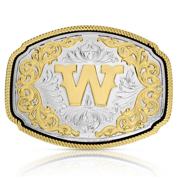 Montana Silversmith Western Initial Belt Buckle - W
