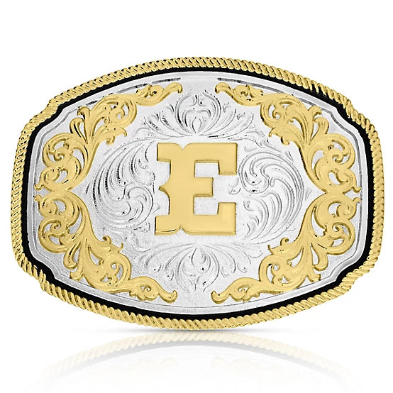 Montana Silversmith Western Initial Belt Buckle - E