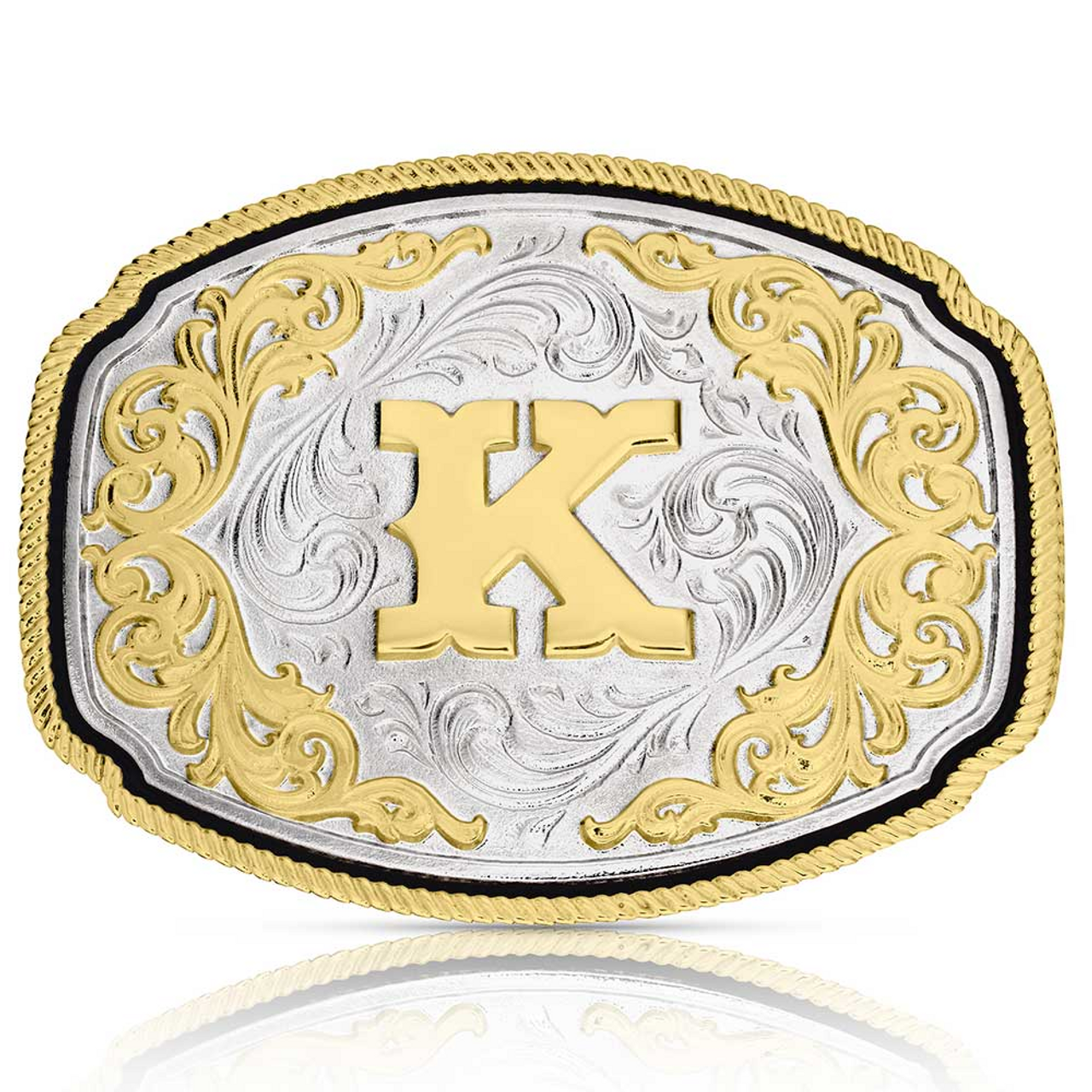Montana Silversmith Western Initial Belt Buckle - K