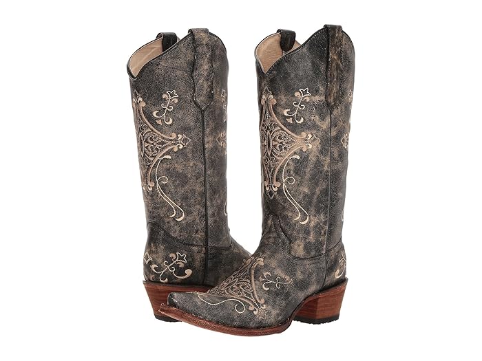 Circle G Crackle Bone Embroidered Boots