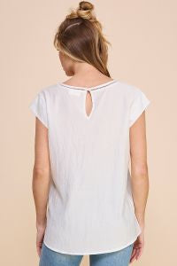 Allie Rose Short Sleeve V Neck Blouse