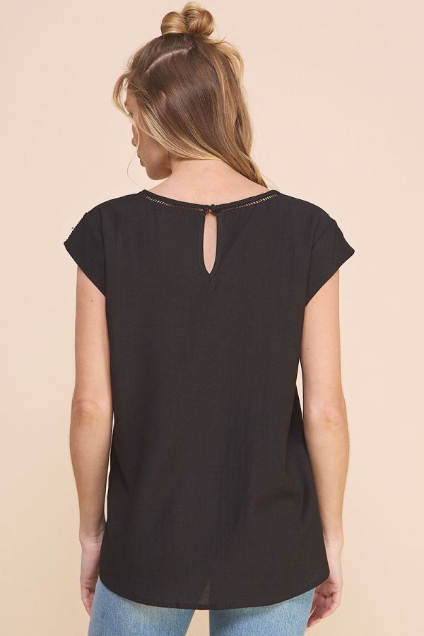 Allie Rose Short Sleeve V Neck Blouse