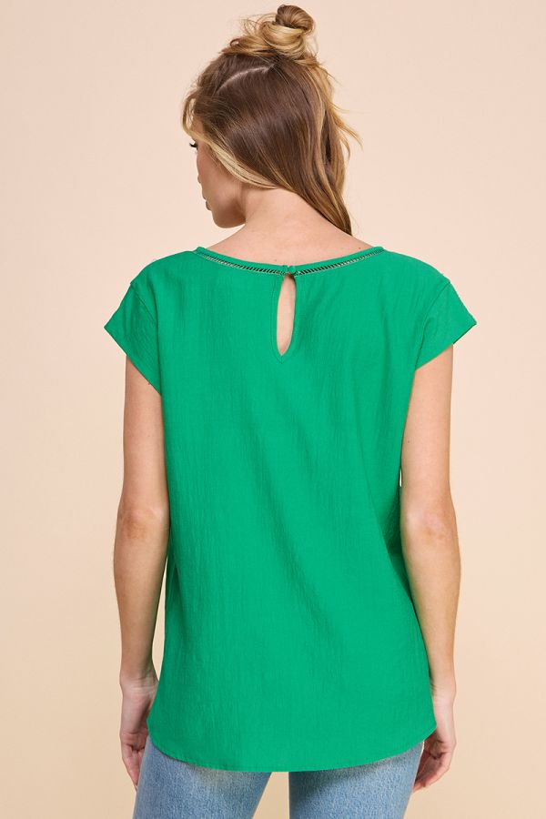 Allie Rose Short Sleeve V Neck Blouse