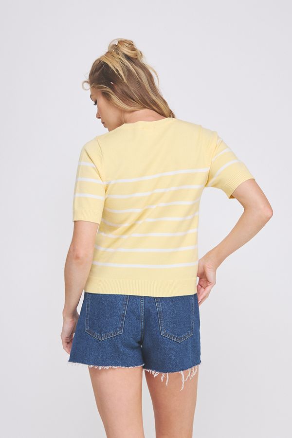 Allie Rose Soft Preppy Striped Top