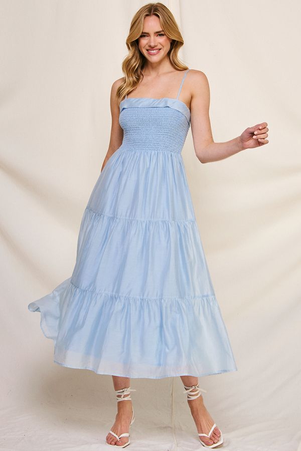 Allie Rose Soft Tiered Maxi with Spaghetti Straps