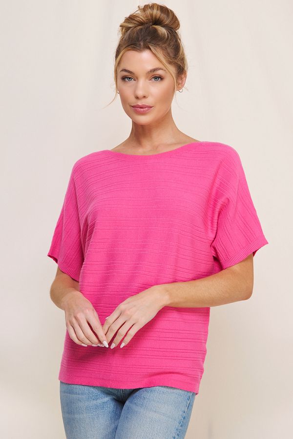 Allie Rose Soft Variegated Short Sleeve Top