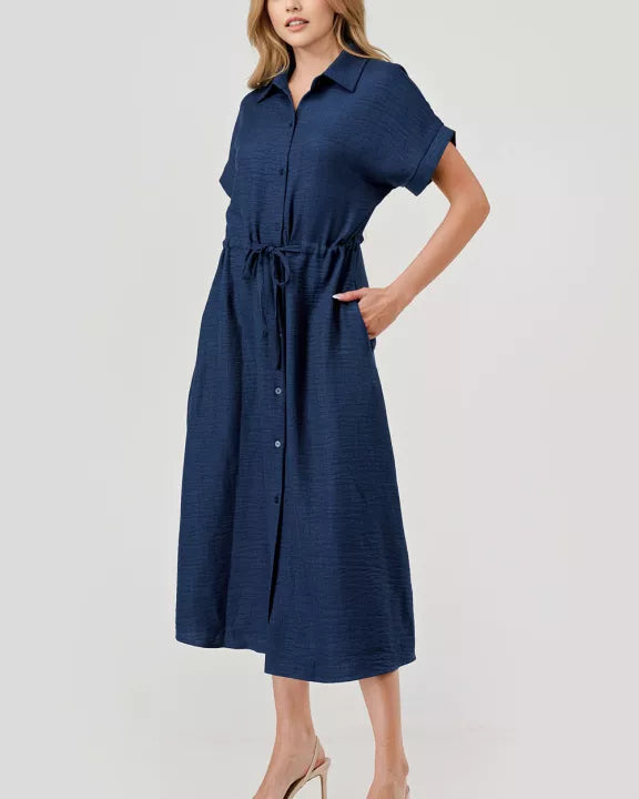 Pixi + Ivy Sofia Drawstring Midi Dress