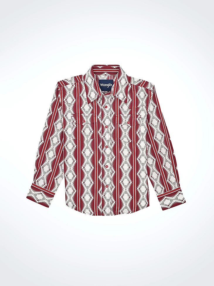 Wrangler Boy’s Checotah Long Sleeve Western Snap