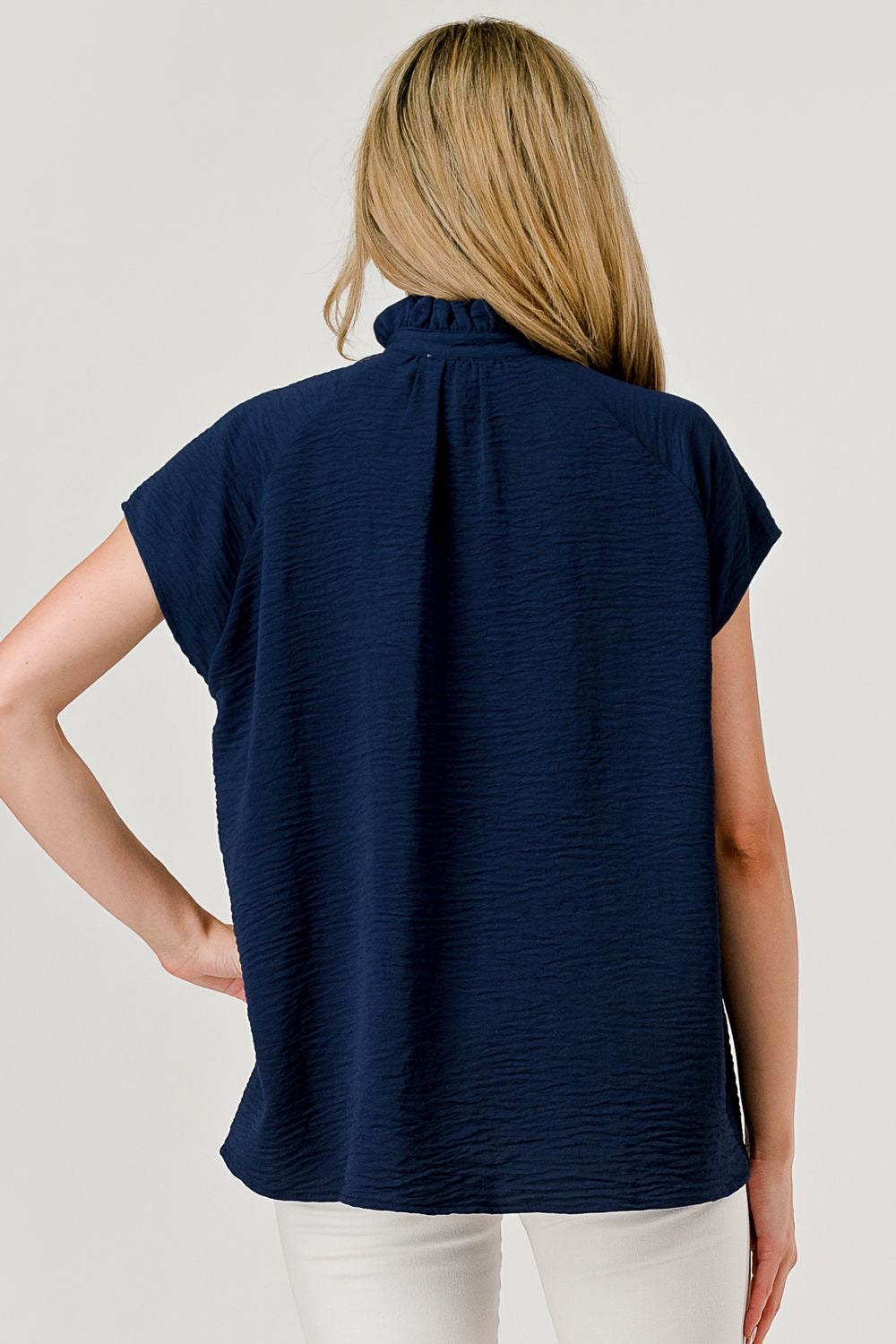 Pixi + Ivy Lila Button Down Navy Top