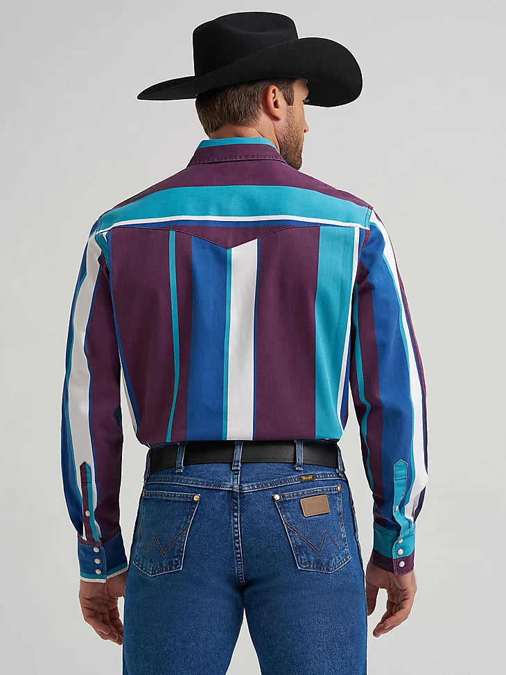 Wrangler Vintage Inspired Brushpopper Western Snap Work Shirt