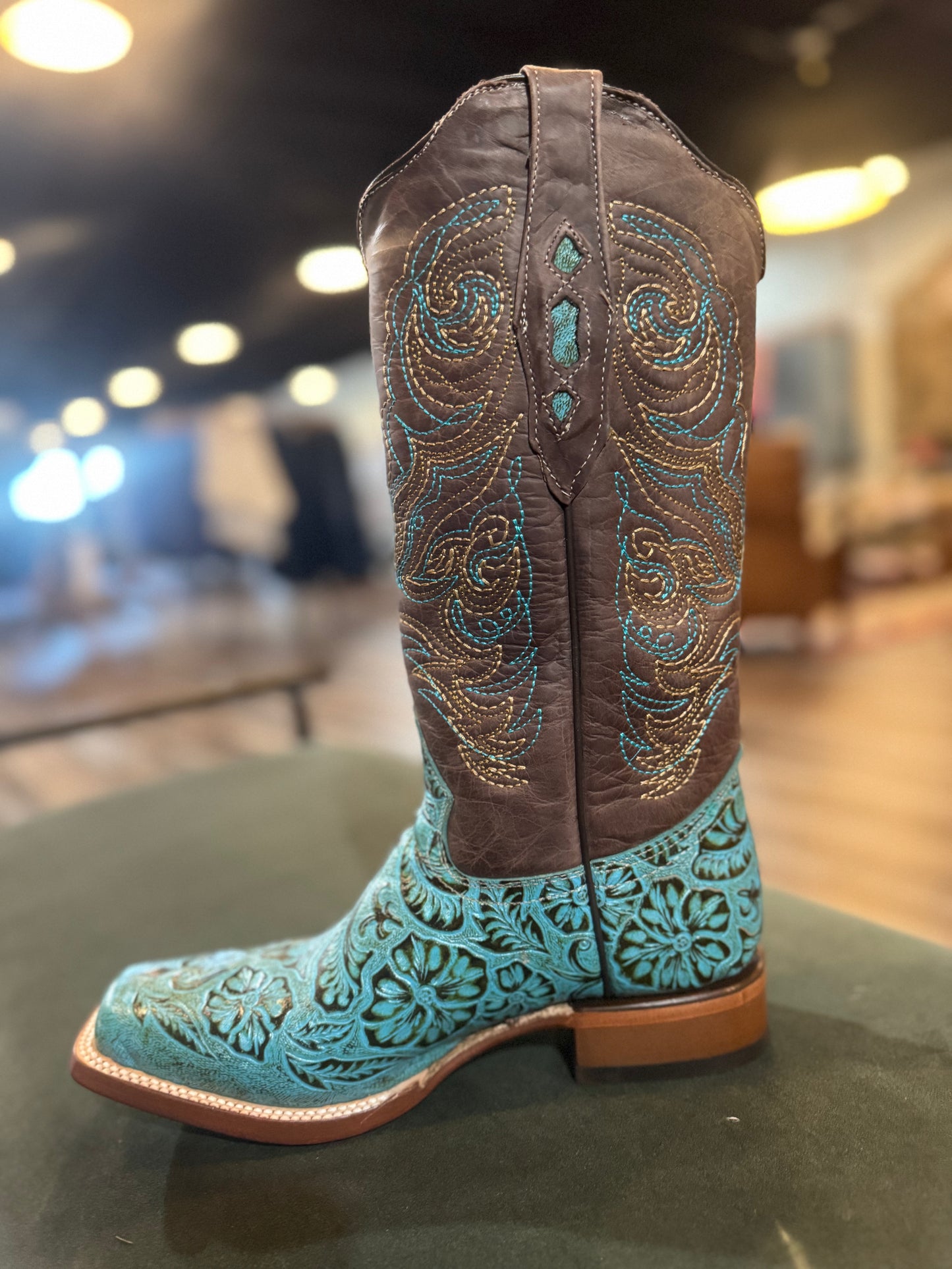 CowTown Womens Boots- Turqoise