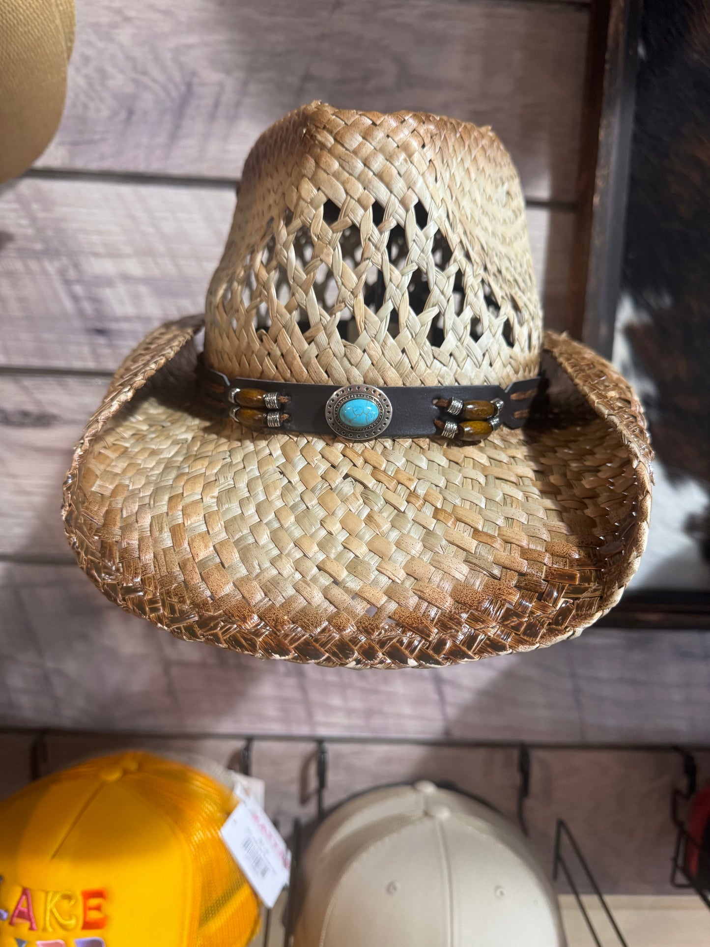 Freedom Hats by American Hat Makers Straw Hat with Leather Band