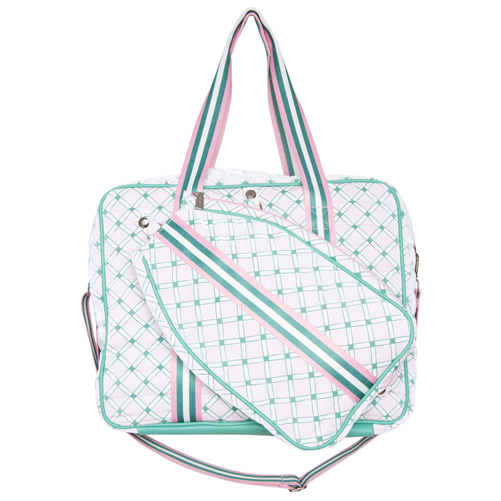Light Pink and Green Pattern Pickleball Bag