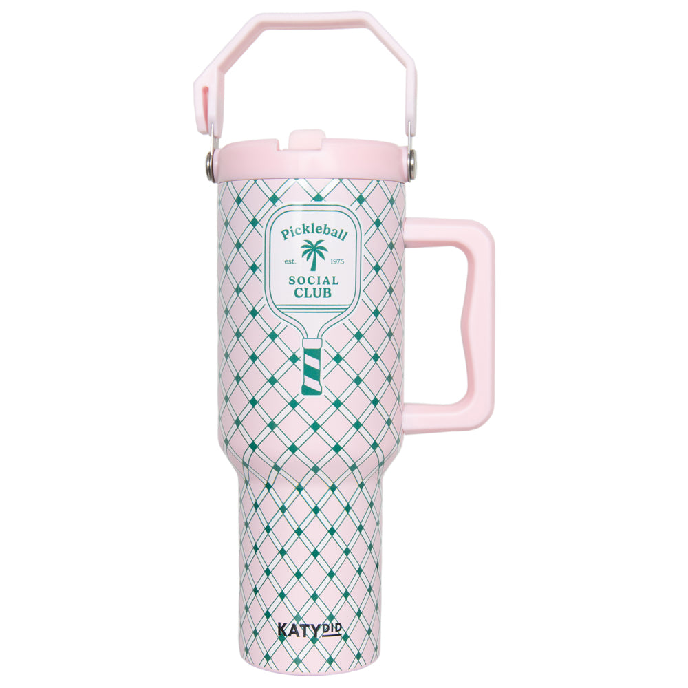 Pickleball Social Club 38 Oz Tumbler with Lid Hand