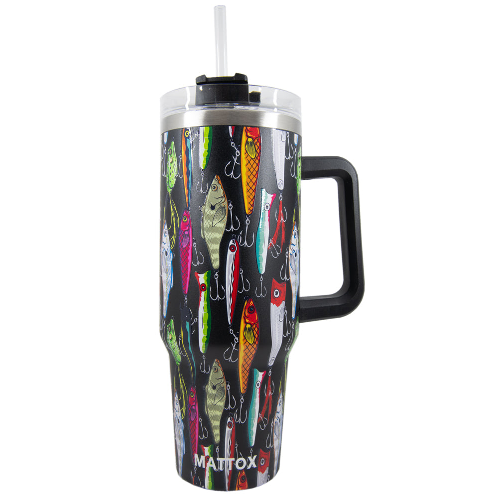 Fishing Lures Tumbler Cup w/ Handle - MATTOX
