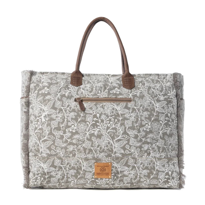 Myra Wildstar Pony Western Weekender Bag for Women in white with hairon detail