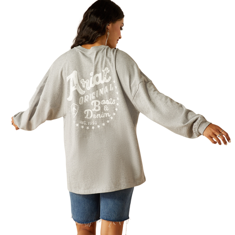 Ariat Canvas Oversized Long Sleeve Grey