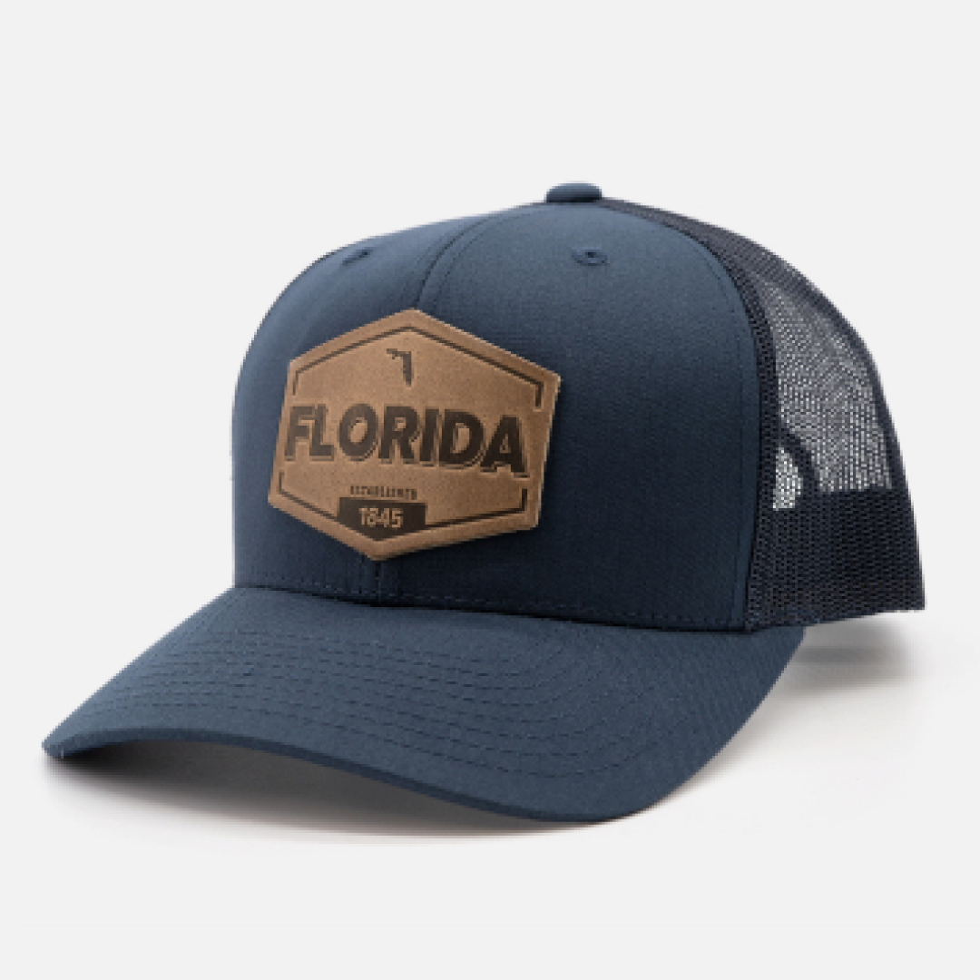 Range Leather Co. - Florida Established Hat | Leather Patch Trucker Hat